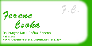ferenc csoka business card